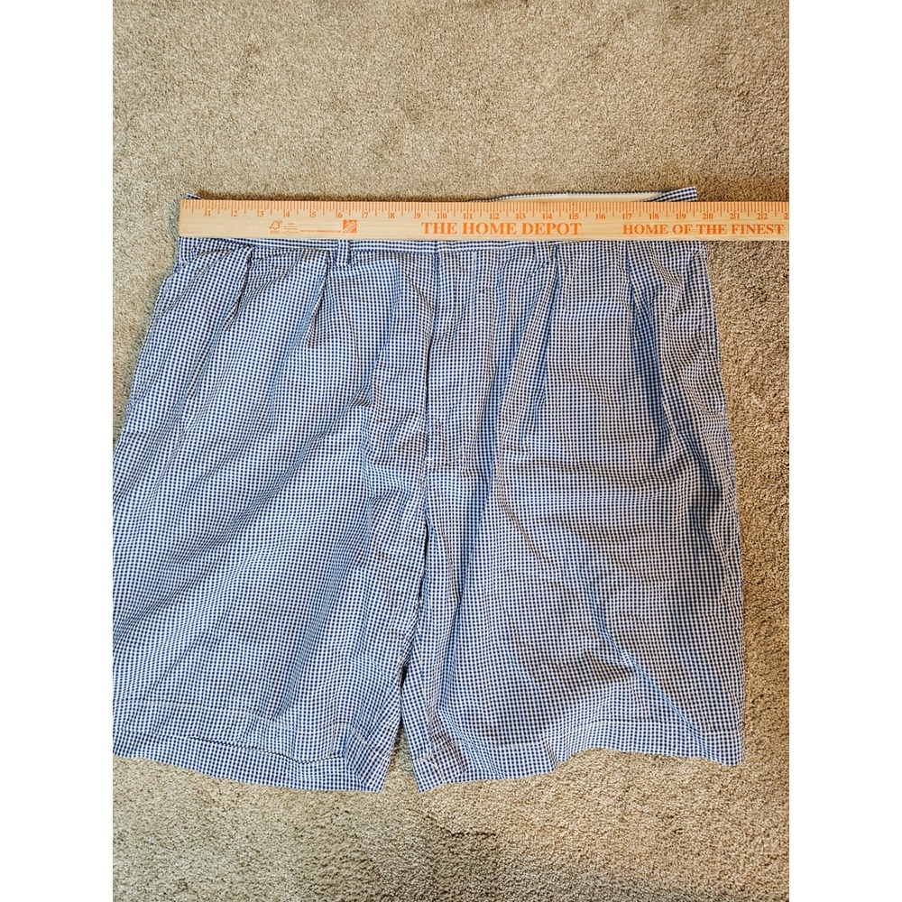 Polo Golf Ralph Lauren Shorts Mens Size 40 Blue Gingham Pleated Cotton Preppy - Picture 7 of 9